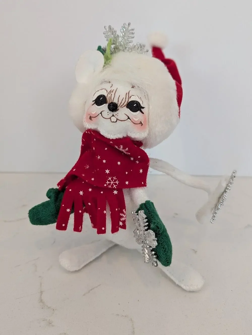 Annalee 2007 Christmas Snowflake Mouse 7”